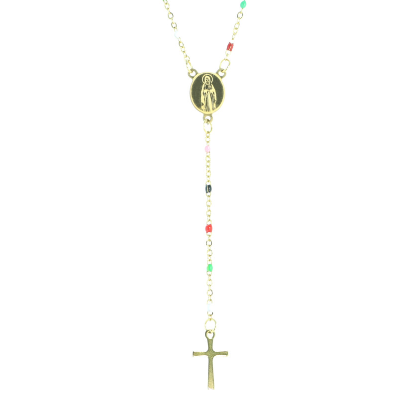 Lot De Bijoux Vintage Religieux - Médailles, Chapelets, Croix Dorés - Occasion - R125