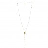 Gold plated rosary necklace from Lourdes with multicoloured beads