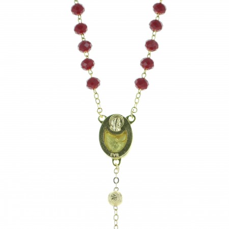 Modern Lourdes Water rosary with coloured glass beads