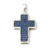 Pendentif croix argentée avec strass 20 mm