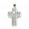 Pendentif croix argentée avec strass 20 mm