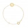Gold plated bracelet 16 cm with round medal openwork cross