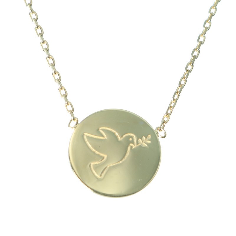 Gold plated necklace with Holy Spirit medal 42cm