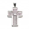 Silver cross pendant with strass 20 mm