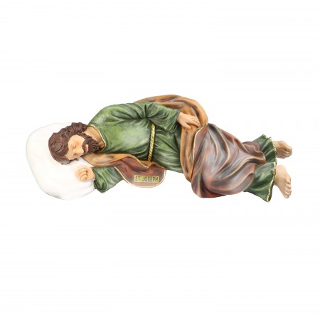 Statua in resina di 57 cm di San Giuseppe che dorme