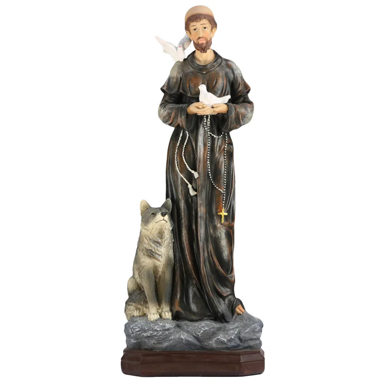 Statua in resina di San Francesco d'Assisi di 53 cm Statua in resina di San Francesco d'Assisi di 53 cm