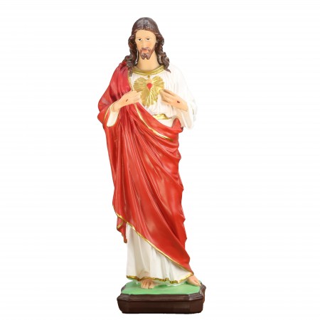 Statua in resina di 50 cm del Sacro Cuore di Gesù