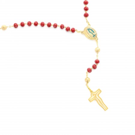 Glass rosary with 6mm beads and Lourdes water