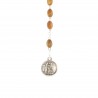 Rosary of Saint Michael in olive wood with medal of the Apparition