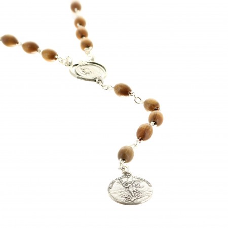 Rosary with glass beads and heart