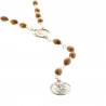 Rosary of Saint Michael in olive wood with medal of the Apparition