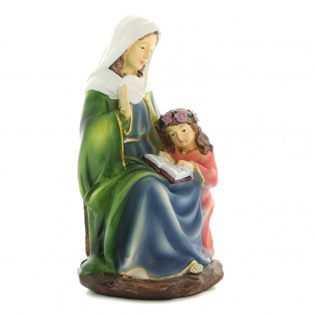 Statue of Saint Anne in coloured resin 15cm