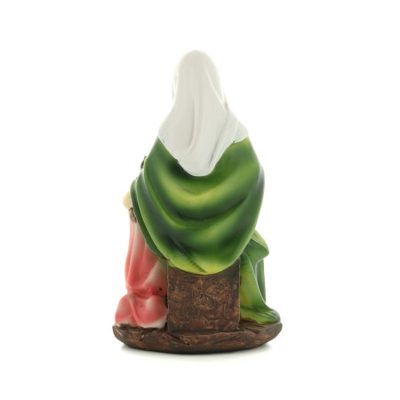 Statua di Sant'Anna in resina colorata 15 cm