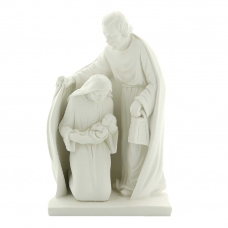 Statua della Sacra Famiglia in alabastro bianco 17 cm