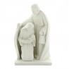 Statue de la Sainte Famille en albâtre blanche 17cm