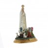 Statua di Fatima con bambini in resina colorata 14 cm