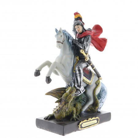 Hand-painted resin statue of Saint George 20cm