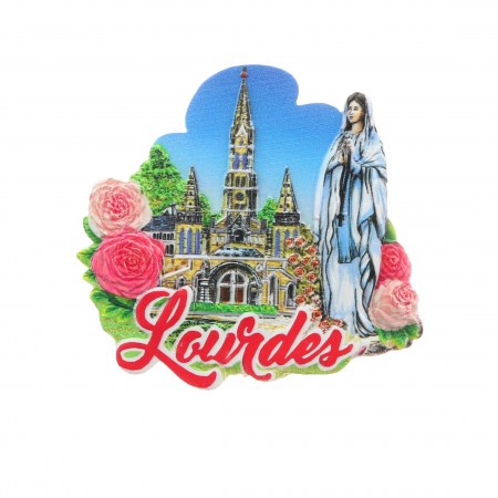 Magnet du Sanctuaire et de Notre Dame de Lourdes en forme de nuage