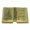 Book-shaped funeral plaque of the Apparition in gold resin 9x12cm