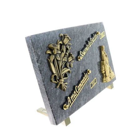 Funerary Plaque of the Apparition of Lourdes with two inters 20x30cm