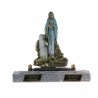 Plaque Funéraire avec statue de l'Apparition de Lourdes 14x15cm