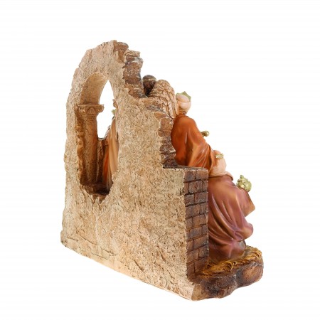 Christmas crib in colored resin of 30cm