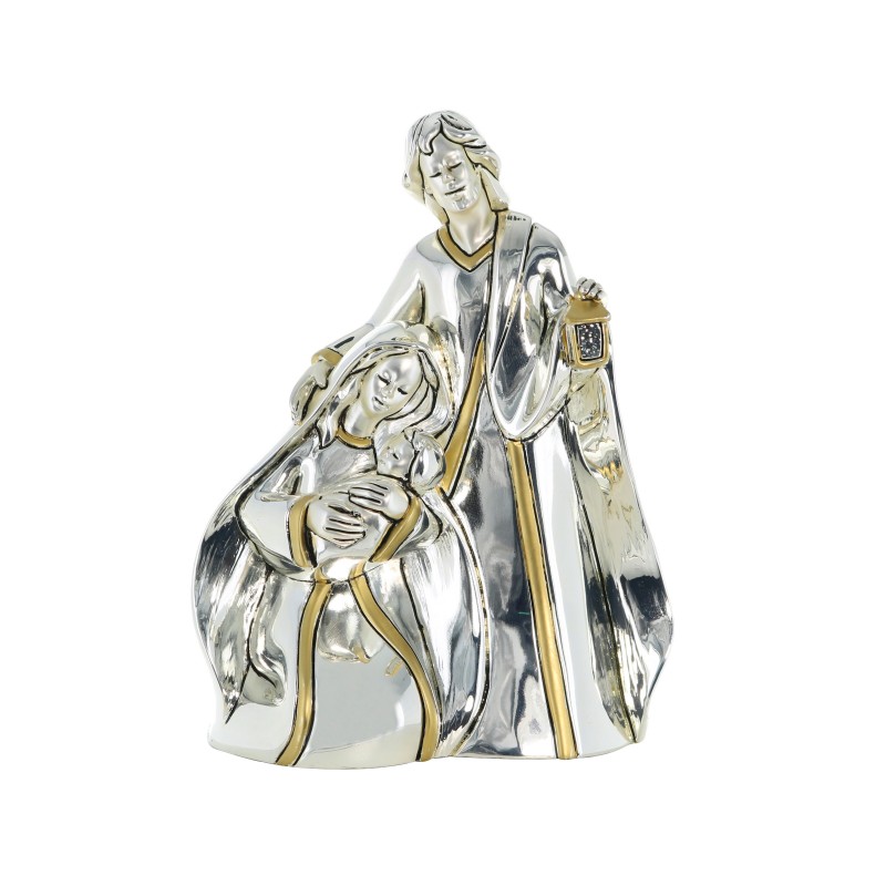 Statua della Sacra Famiglia in argento bicolore 17 cm