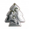 Holy Family silver frame in the shape of a christmas tree 10cm