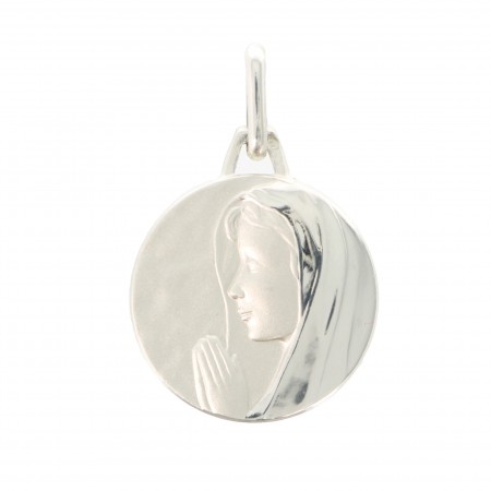 Médaille en argent de la Vierge priante de 16mm