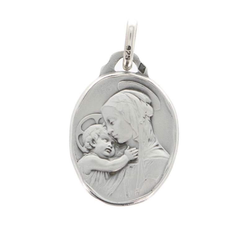 Silver medal of the Virgin and Child 21mm