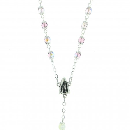 Rosary of the Apparition of Lourdes with crystal and mother of pearl beads