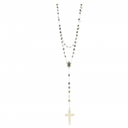Silver rosary with grains of the Apparition and the Virgin Mary