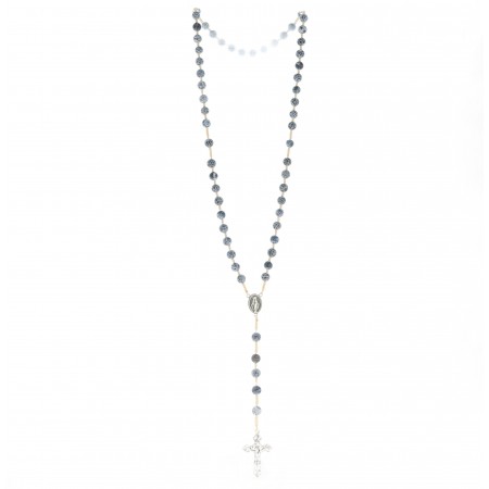 Rosary in rope and real stone 8mm
