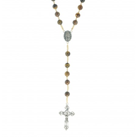 Rosary in rope and real stone 8mm