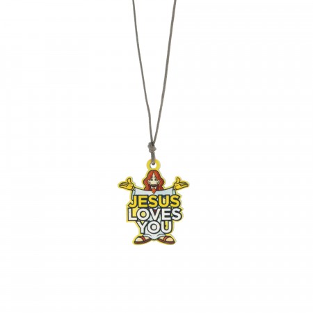 Rope Necklace with Jesus Loves You Pendant