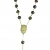 8mm Tiger eye rosary with gold chain and box