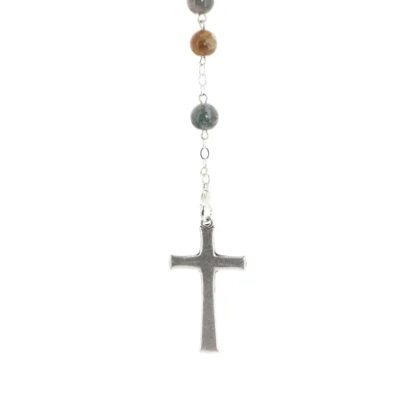 8mm Indian Agate rosary with water center piece