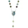 Chapelet en pierre d'Agate indienne de 8mm avec coeur d'eau