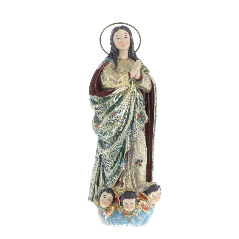 Statua di Nostra Signora di Lourdes da 22 cm in resina colorata