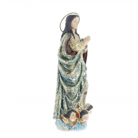 22cm Statue of the Immaculate Conception in coloured resin