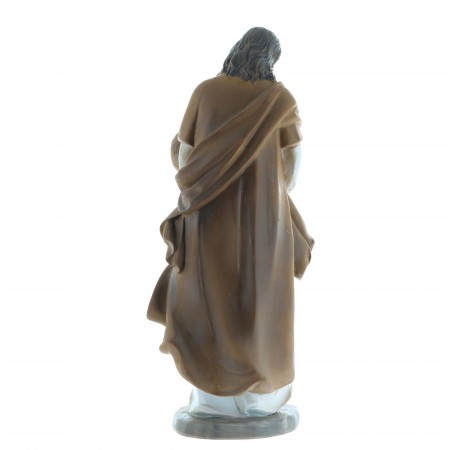 Statue de Jésus Bon Pasteur de 20cm en résine colorée