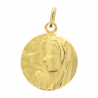 Medal of the praying Virgin in gold 18mm