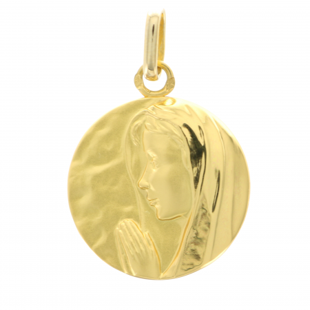 Médaille de la Vierge priante en Or 18carats 18mm