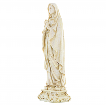 Statue of Our Lady of Lourdes in glittered resin 22cm