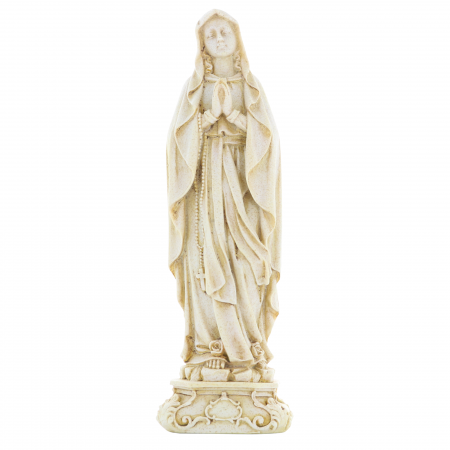 Statua di Nostra Signora di Lourdes in resina glitterata 22 cm