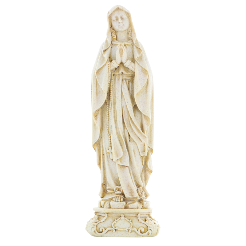Statue of Our Lady of Lourdes in glittered resin 22cm