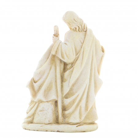 Statua della Sacra Famiglia in pietra e resina 15 cm