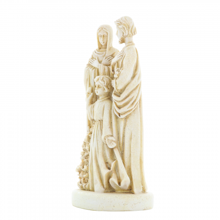 Statua della Sacra Famiglia in pietra e resina 17 cm