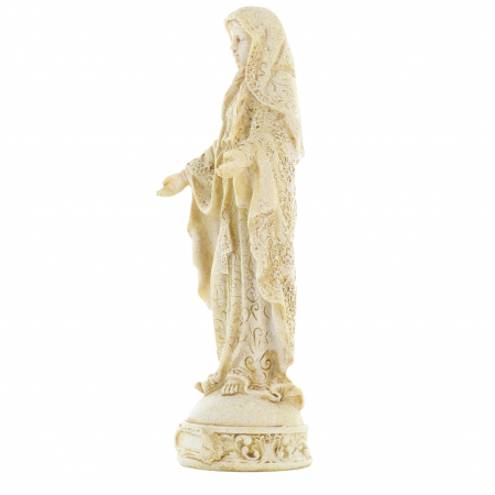 Statue of the Miraculous Virgin in stone and resin 21cm