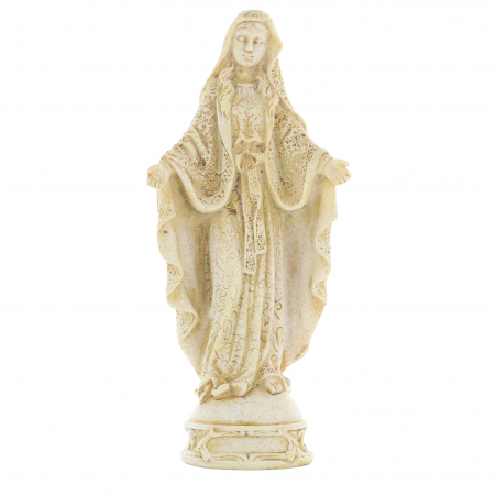 Statua della Vergine Miracolosa in pietra e resina 21 cm
